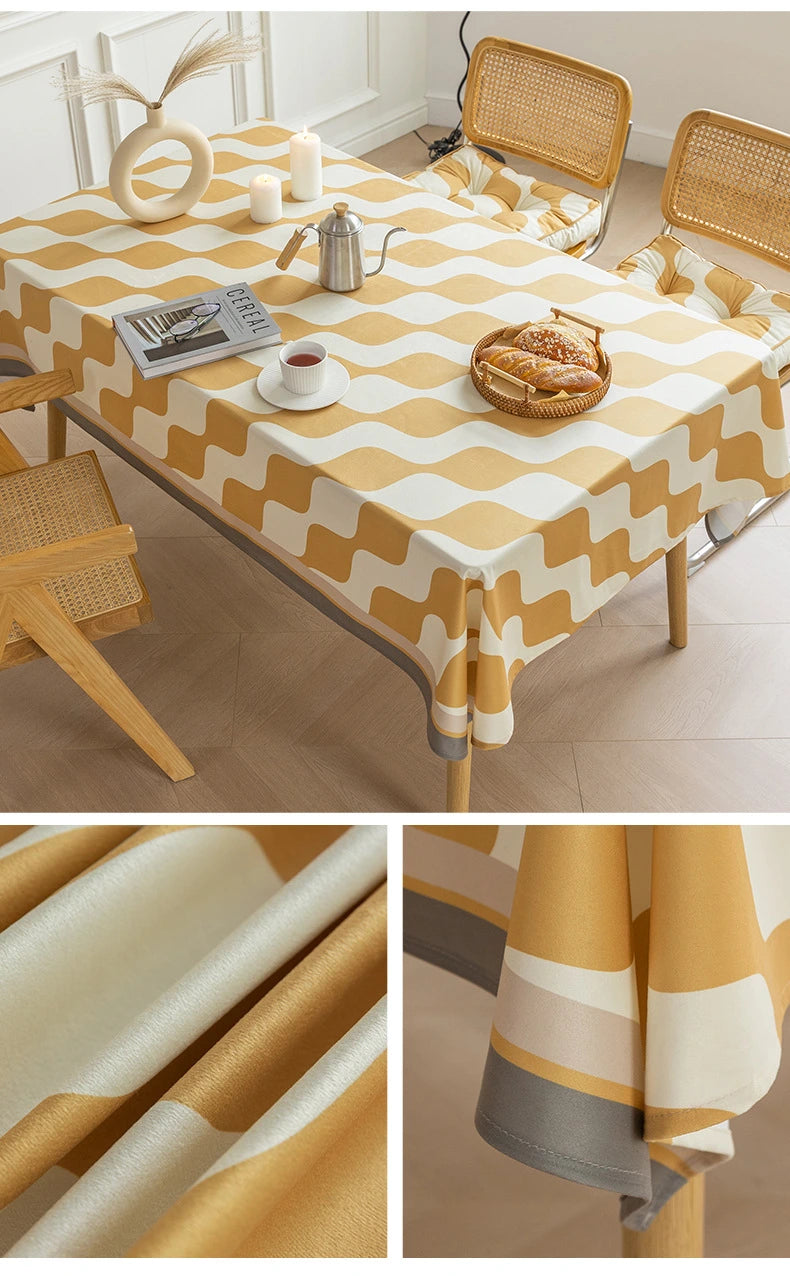 Luxury Waterproof Tablecloth - Geometric Design